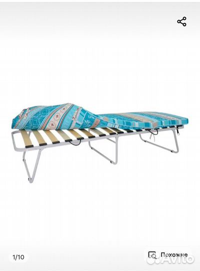 Кровать раскладная увеличенная на ламелях с матрас