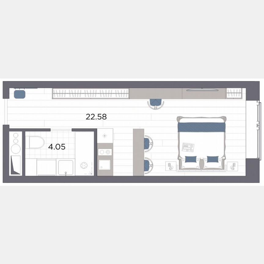 Апартаменты-студия, 26,6 м², 9/14 эт.