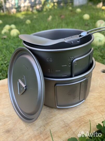 Титановая посуда комплект для 1 или 2 чел