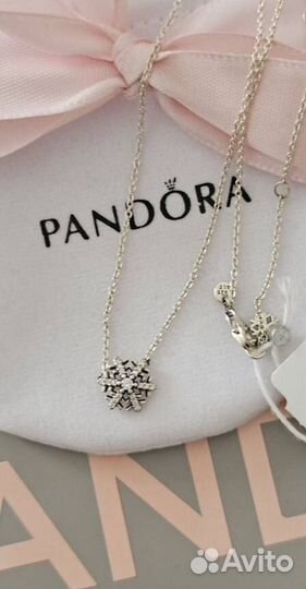 Колье Сверкающая снежинка Pandora Оригинал