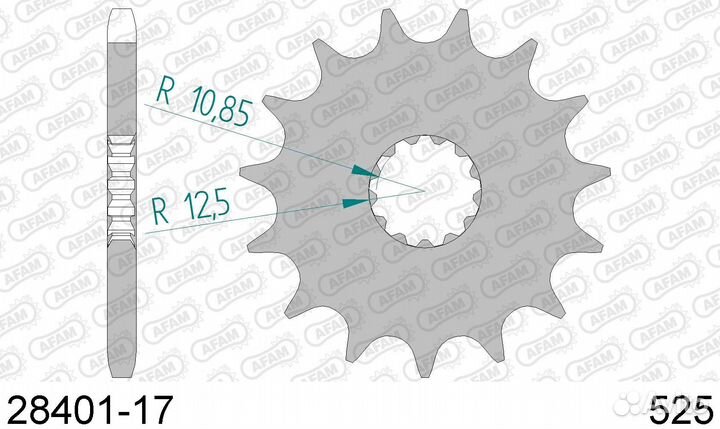 Звезда передняя Afam 28401-17 (JTF520.17) под 525