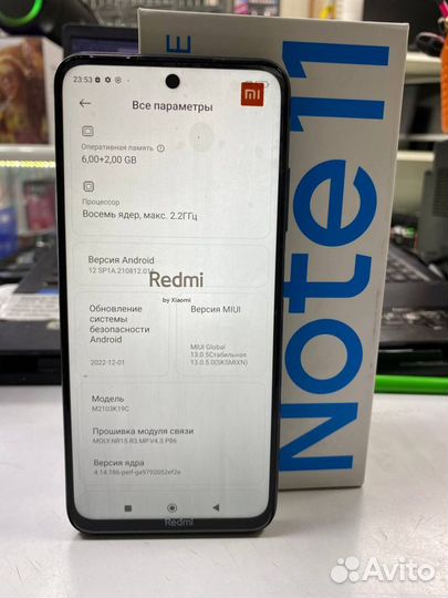 Xiaomi Redmi Note 11SE, 8/128 ГБ