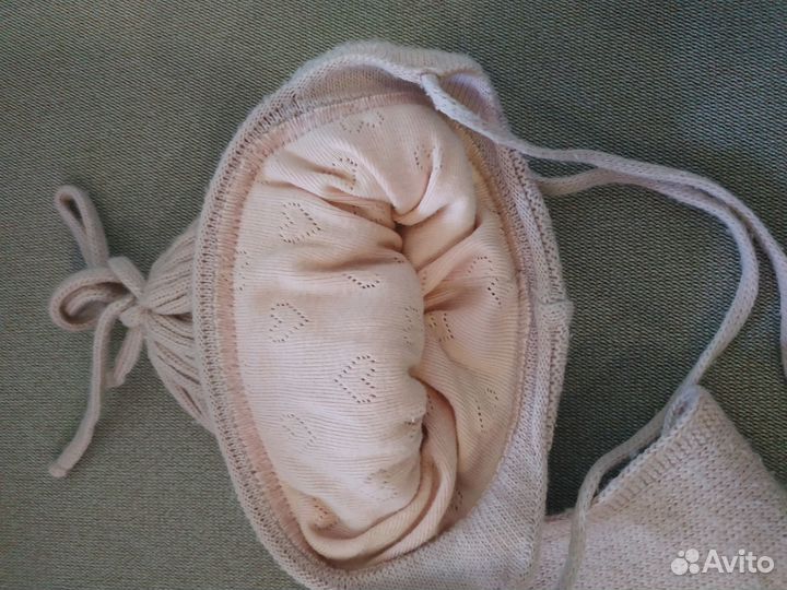 Шапка и шарф весна осень для девочки 6-12- 18мес