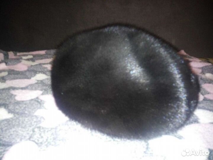 Мягкий берет чёрная норка