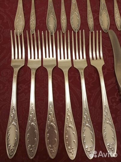 Мельхиоровые столовые приборы Пламя СССР