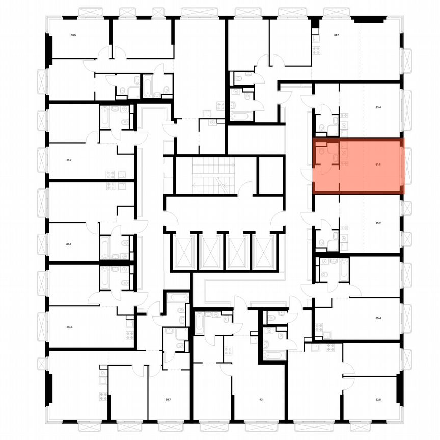 Квартира-студия, 21,6 м², 18/26 эт.