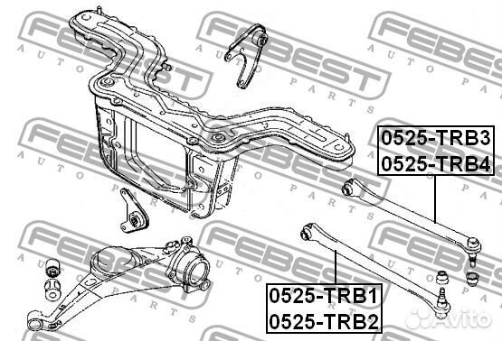 Febest 0525-TRB3 Тяга ford maverick 00-09 зад.подв