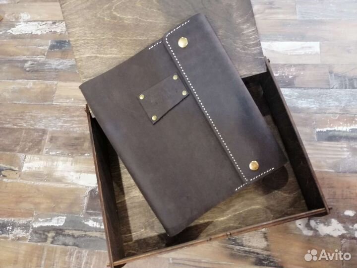 Блокнот на кольцах ежедневник из натуральной кожи