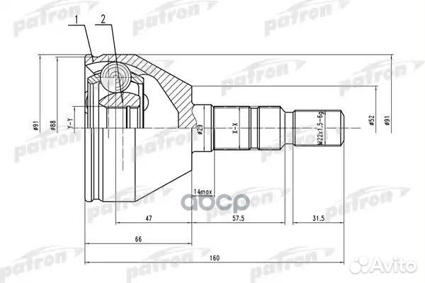 ШРУС наружн к-кт 33x53x24 opel: Astra H 04- PCV