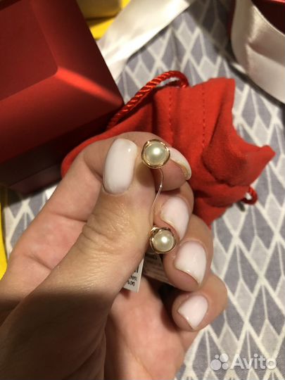 Сериьги новые с жемчугом