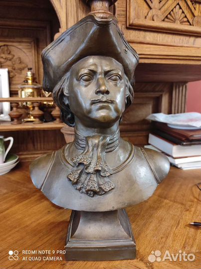 Бюст Пётр первый бронза