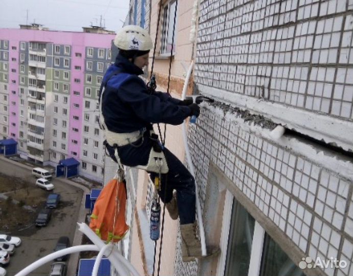 Утепление стен снаружи(ремонт меж панельных швов)