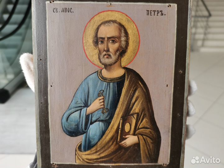Икона Святой Апостол Петр 19 век редкий именник