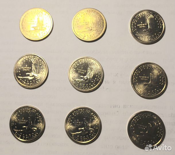 Монеты Сакагавея 2000-2008 гг (парящий орел)