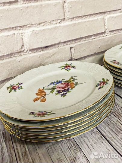 Тарелки 27 см Мейсенский букет (6шт)