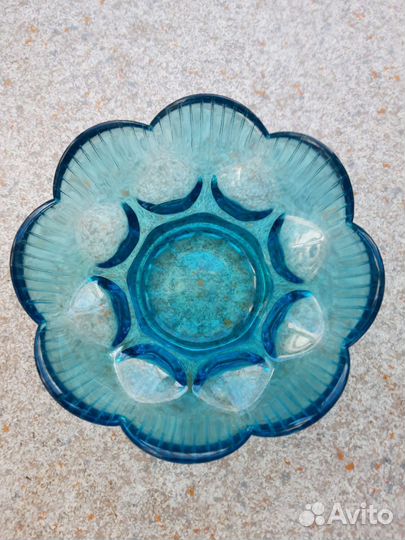 Конфетница цветное стекло СССР