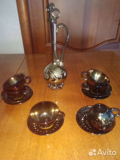 Кувшин, чашки стекло, керамика, фарфор