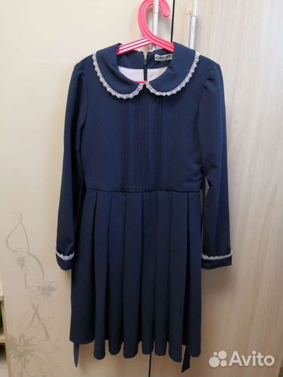 Платье школьное синее