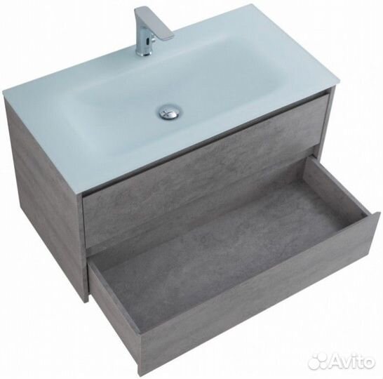 Тумба с раковиной BelBagno Kraft 90-BB910/465-LV-VTR-BO Cemento Grigio