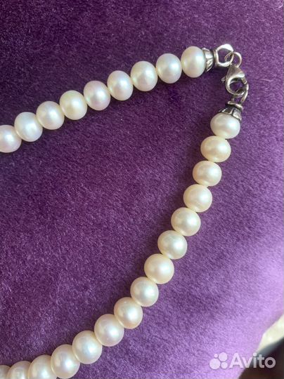 Бусы из натурального морского жемчуга