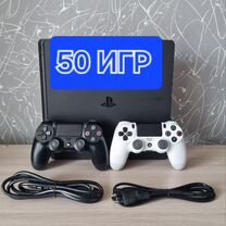 Sony PS4 Slim / 2 ориг. геймпада / 50 Игр