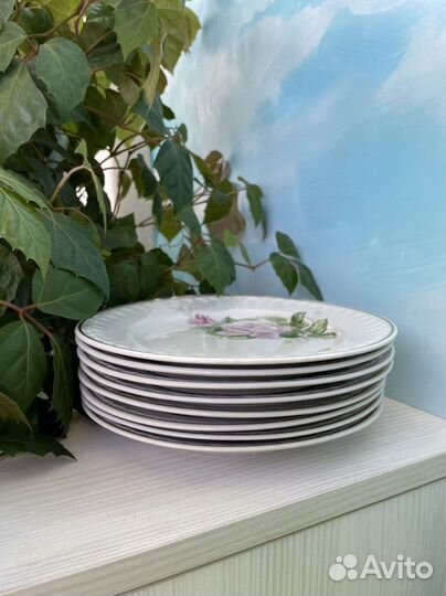 Тарелки столовые, СССР, 8 штук, Прокопьевский фз