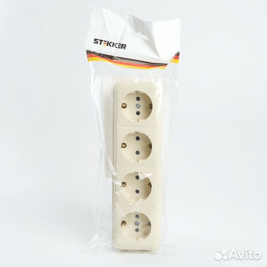 Розетка четверная Stekker Брест 