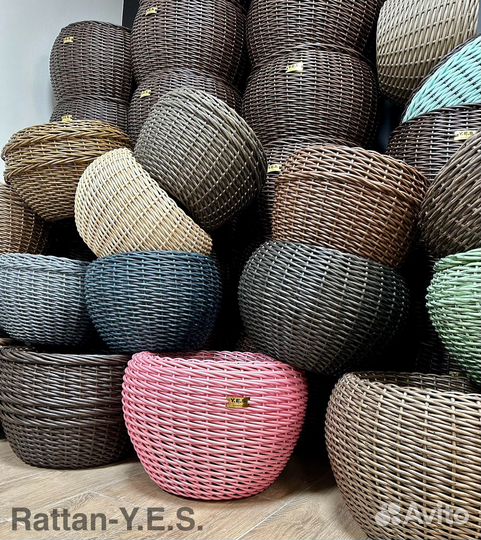 Кашпо из искусственного ротанга от 12 л и более