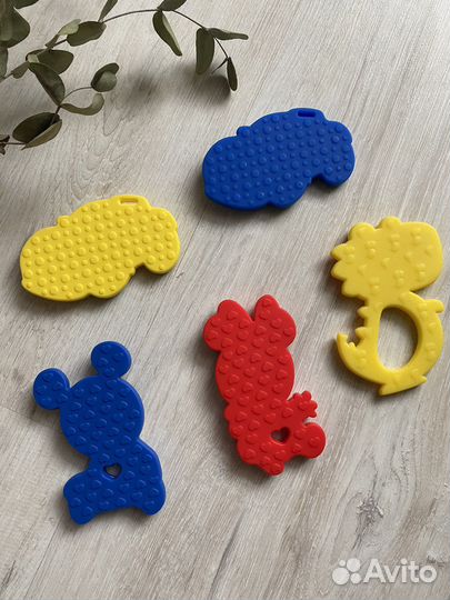 Прорезыватели силиконовые, держатель для соски