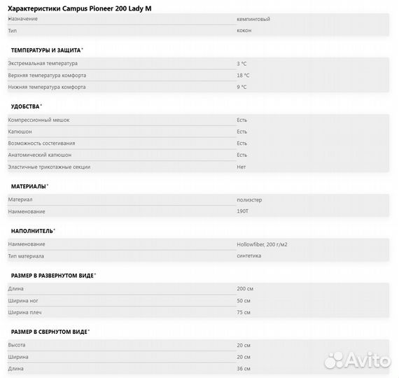 Спальный мешок Campus