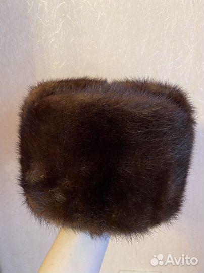 Шапка из натурального меха норки, зимняя