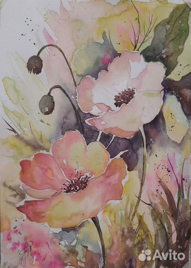Картины акварелью А4, авторские работы