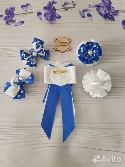 Набор бантики и галстук ручной работы