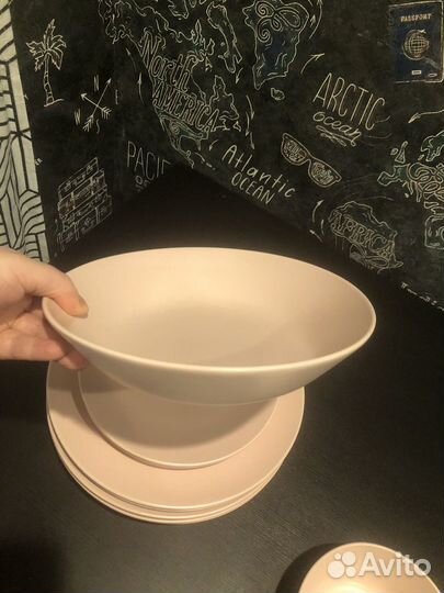 Посуда IKEA тарелки набор розовые