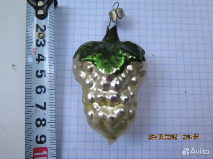 Ёлочная игрушка гроздь винограда, 60-е. СССР