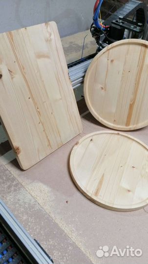 Поднос деревянный круглый