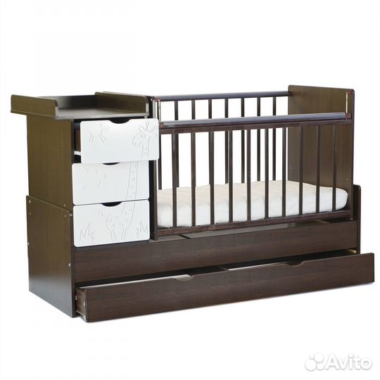 Кровать трансформер скв-5 жираф венге-бежевый Новы