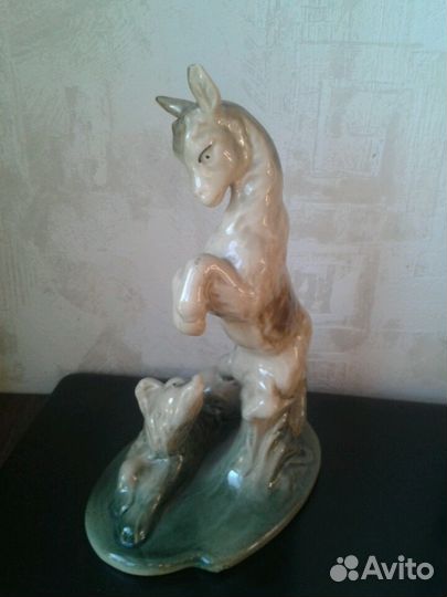 Козленок и щенок фарфоровая статуэтка СССР