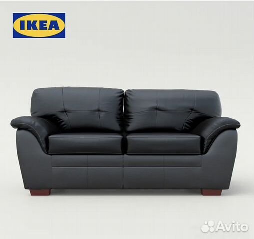 Ikea кожаный диван бежевый