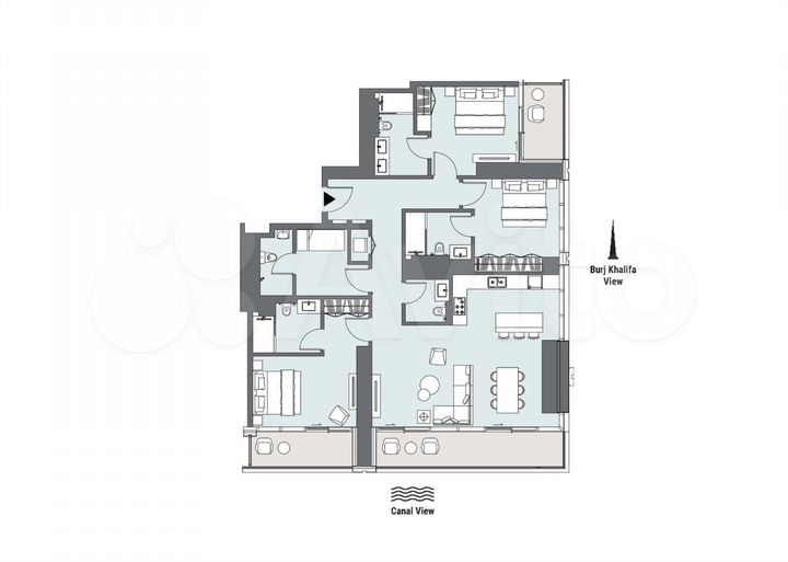 2-к. квартира, 134 м² (ОАЭ)