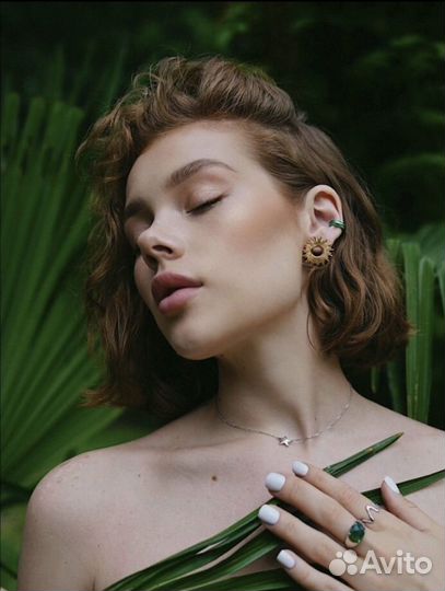 Sbleskom серьга-кафф «Bubble» green