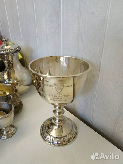 Серебряный английский бокал, фужер