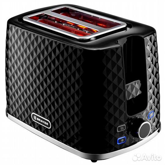 Тостер brayer BR2101BK 930Вт черный