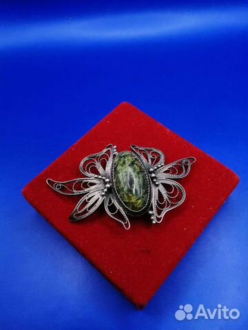 Брошь Брошка Винтаж СССР Натуральный камень