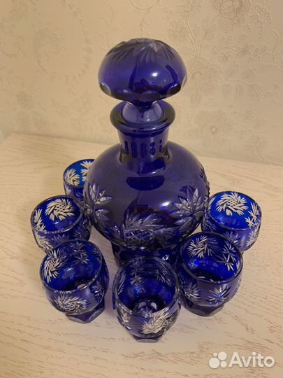 Графин хрустальный СССР Кобальт