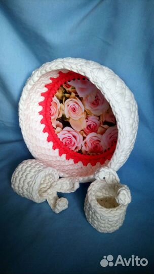 Корзина из трикотажной пряжи