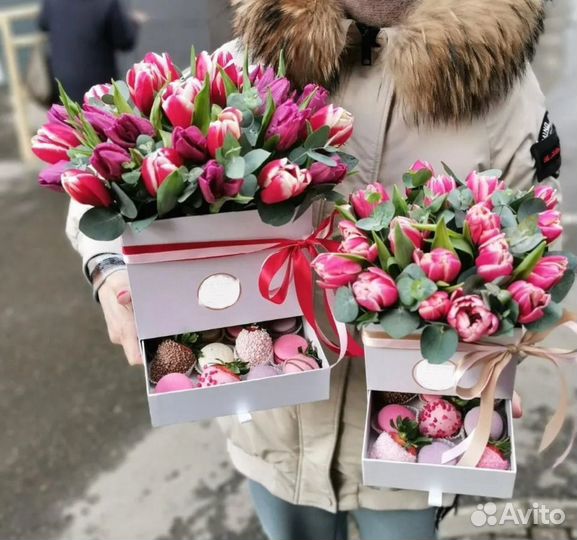 Клубника в шоколаде шкатулки на 8 марта