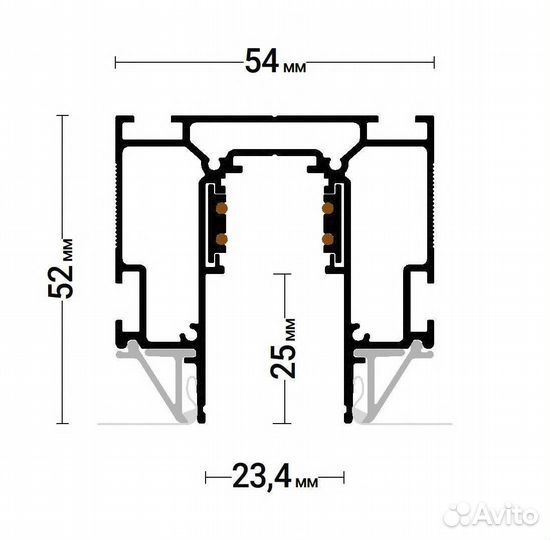 Трековый профиль со встроенными тоководами