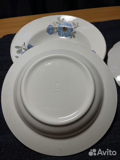 Тарелки СССР, зик, красный фарфорист, пролетарий