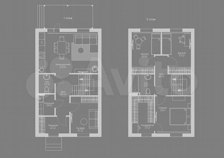 Коттедж 101 м² на участке 8,9 сот.